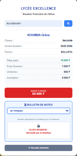 Interface Parent EduPay